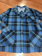 Vtg Pendleton Wool Topster Shacket Blazer Blazer Blue Tartan Plaid Men L Flannel
