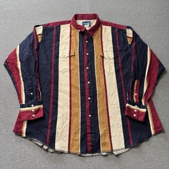 Wrangler Pearl Snap Western Shirt Mens 2XL Colorful Aztec Tribal Rodeo Cowboy