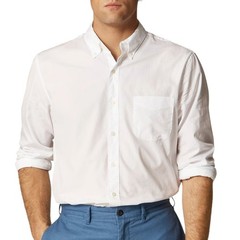 J.Crew Mens XL Secret Wash Shirting White Classic Fit 100s 2-Ply Cotton Shirt