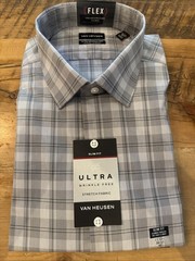 Van Heusen Flex Collar Slim Fit Button Down Shirt Mud Green 17/17 1/2 XL NWT