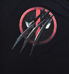 Marvel Deadpool Wolverine Mens Slashed Icon With Claws Black Shirt New Medium
