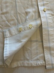 Vtg 70s Christian Dior Camp Collar Shirt White Plaid Sz Large Epaulets Military