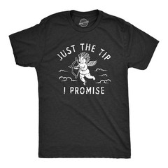 Mens Just The Tip I Promise T Shirt Funny Valentines Day Cupids Arrow Tee for
