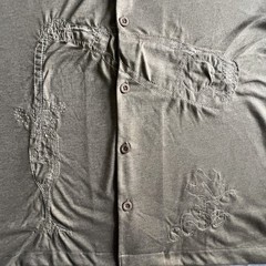 Rustic Souls Camp Shirt L Embroidered Champagne Wine Bottle Eclectic Minimalist