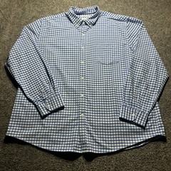 Amazon Essential Regular Fit Men 2Xl Blue/White Gingham Button Down Shirt
