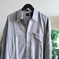 EUC ARROW Regular Men’s Button Down T-Shirt Dress Shirt XL Gray Long Sleeve