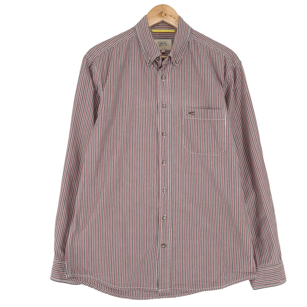 Camel Active Vintage Striped Button-Down Relaxed Fit Shirt Long Sleeve M