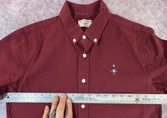 Giordano Classics Men’s M Burgundy Golf Logo Short Sleeve Button Down Shirt