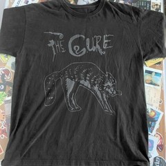 The Cure Rare Cat Artwork Basic Style Unisex Black Cotton T-Shirt