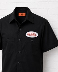 NEW OLD STOCK VON DUTCH HOT ROD MECHANIC PATCHED RED KAP GARAGE SHOP WORK SHIRT