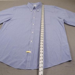 Brooks Brothers Dress Shirt Mens XL Blue Micro Check Houndstooth Regent Supima