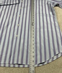 Boss Hugo Boss Shirt 16 32/33 Blue Purple Long Sleeve Button French Cuff Striped