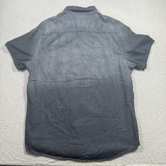 Decree Button Down Shirt Mens XL Grey Excellent Short Sleeve Ombre Fade Cotton