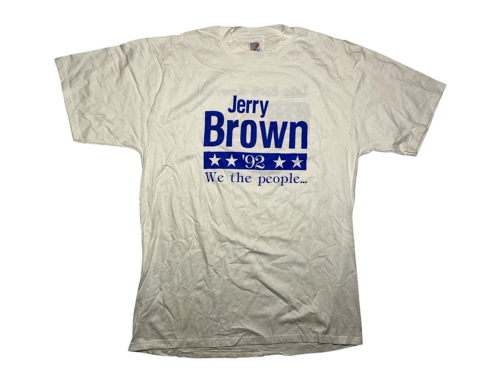 Vtg 90s 1992 JERRY BROWN Take Back America PRESIDENTIAL ELECTION T-SHIRT Men XL