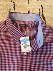 READ J.McLaughlin Gramercy Men’s Button Up Shirt Red/Blue Check Size M NWT