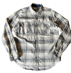 Men’s Long Sleeve Button Down Shirt Plaided Unbranded Large Cotton