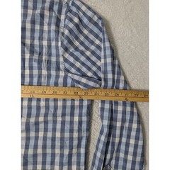 JOHNNIE-O Prep-Formance Performance Nylon Viscose Stretch Blue White Plaid Sz L