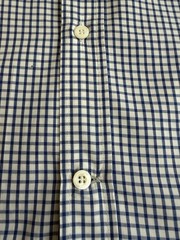 Brunello Cucinelli Blue White Gingham Check Shirt XL Basic Fit Italy Cotton