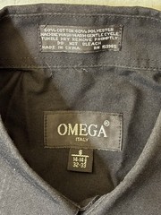 Omega Italy Men’s Slim Fit Classic Button Up Long Sleeve Black Dress Shirt