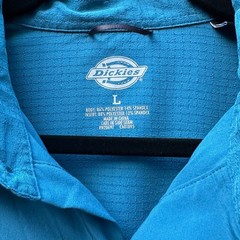 Dickies Mens Blue Performance Long Sleeve Button Down Shirt Large SL303FH