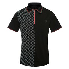 Mens Polo Shirt Designer Sport Print Front Stretch NEW Casual Dress Golf Crest