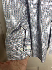 Johnston Murphy Performance Pattern Shirt XL Long Sleeve Flip Cuff Button Down