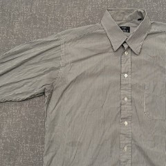 Gitman Bros Button Down Shirt Mens 17 35 Black White Pinstripe Made USA Classic