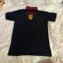 Vintage Ferrari Official Supplier Polo Shirt Men’s XL Black F1 Embroidered