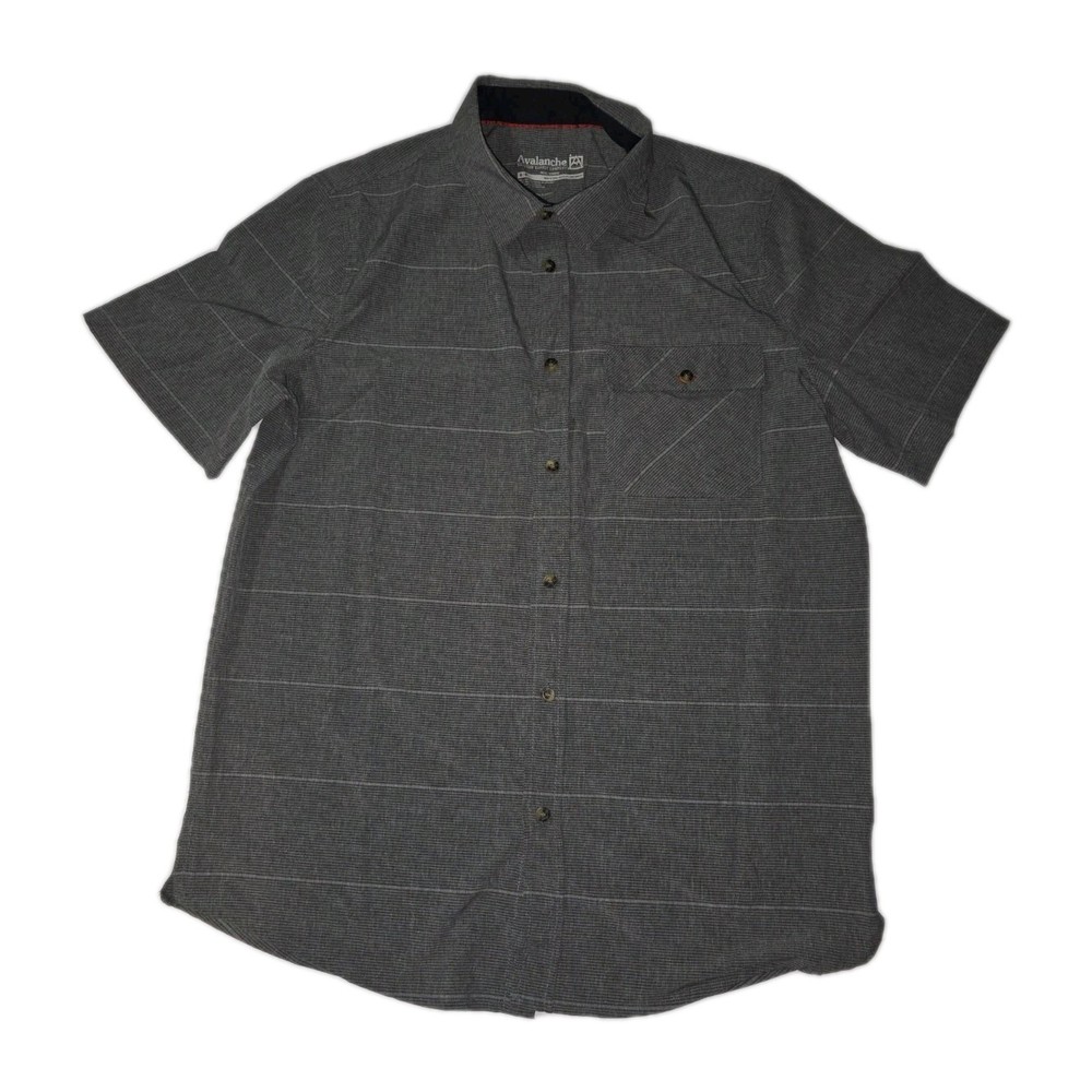 Avalanche Men’s Performance Short Sleeve Woven Shirt, Heather Gray MEDIUM NEW