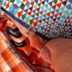 Bugatchi Men’s Large Shaped Fit Button Up Flip Cuff Orange Beautiful Shirt
