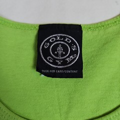 VTG 90s Y2K Official Gold’s Gym Lime Green XL Tank Top Muscle Shirt Bodybuilding