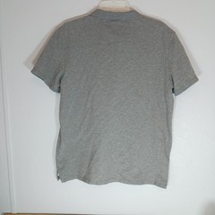 Calvin Klein Men’s Gray Stretch Solid Logo Short Sleeve Collared Polo L