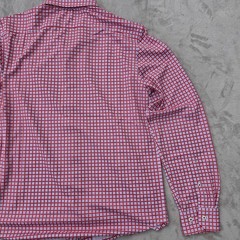 Buki Seattle Men’s Hidden Button Down Red White Long Sleeve Shirt Size LARGE