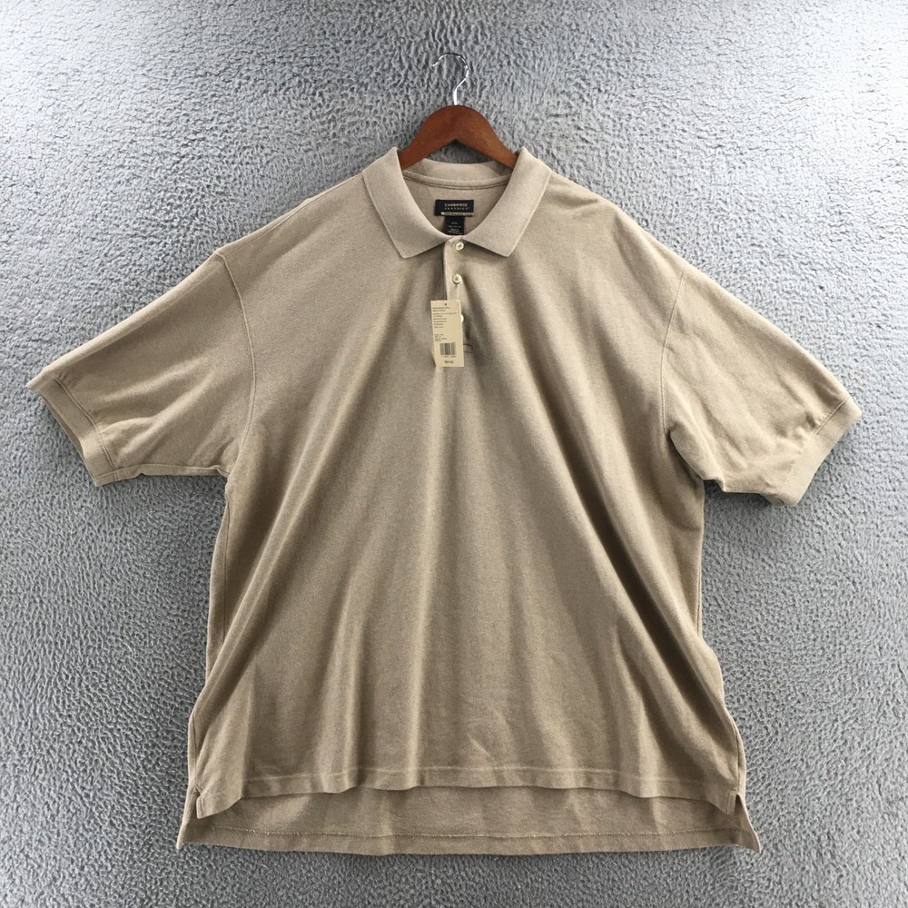 Cambridge Classics Performance Polo Shirt Mens XXL Brown Cotton Short Sleeve NEW