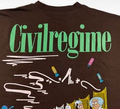 Civil Regime x Rick and Morty T-Shirt XL Brown Boxy Oversized Adult Swim NWOT