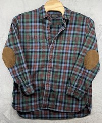 Pendleton Hawthorne Flannel Shirt Long Sleeve Plaid Elbow Patches Men’s Size XL