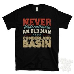 NEVER UNDERESTIMATE AN OLD MAN FROM CUMBERLAND BASIN T-SHIRT xmas gift bristol