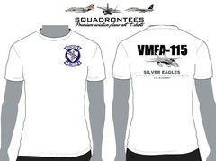 VMFA-115 Silver Eagles Squadron T-Shirt D3, USMC Licensed Product