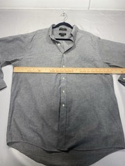 Cambridge Classics Wrinkle Resistant Oxford Dress Shirt Mens 17.5 34/35 Gray