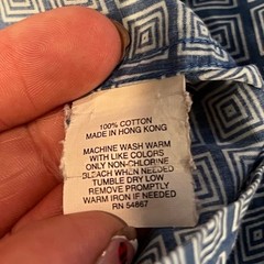 Express Design Studio Button Up Mens Large Blue Geometric Modern Fit