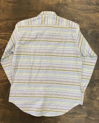 Neiman Marcus Private Label Horizontal Stripe Multi Color Button Up SportShirt L