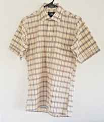 John Henry Men’s Multicolor Plaid Button Up Short Sleeve Shirt Size Small