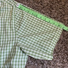Dubinik Customized Version Shirt Men’s 2XL Green White Plaid Cotton Button Down