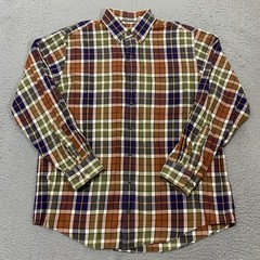 Viyella Shirt Mens Large Multicolor Plaid Wool Blend Long Sleeve Button Down