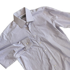 Canali Dress Shirt Men 16.5 42 Purple White Bengal Stripes Cotton Made in Italy