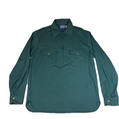 Pendleton 1/4 Zip Wool Shirt Button Pockets Mens Sz Large USA Green