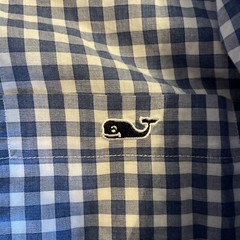 Vineyard Vines Size Small Button Down Dress Shirt Blue/white Checkerboard