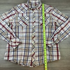 True Religion Button Down Shirt Men’s 3XL Multicolor Plaid Long Sleeve Pockets