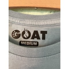 GOAT Medium “Trippin” Light Blue Graphic Tee. 19” PTP And 27” Length