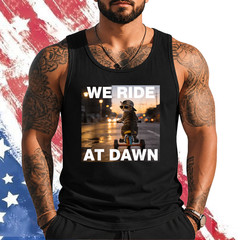 Tabby Cat for Men Women Boys Girls We Ride At Dawn Cute Tank top